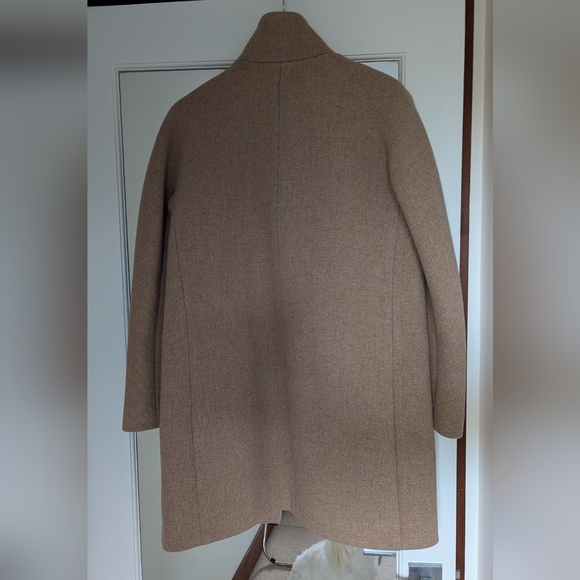 NWOT J. Crew Tan Cocoon Coat - Italian Stadium Wool Size 2 - Picture 2 of 3